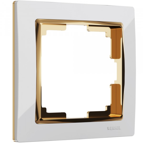 Рамка на 1 пост Werkel WL03-Frame-01-white-GD Snabb (белый/золото) - купить в Астане