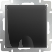 Розетка влагозащищенная с заземлением с защитной крышкой и шторками Werkel WL08-SKGSC-01-IP44 Черная матовая - купить в Астане