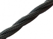 Витой ретро кабель для внешней проводки Werkel Retro 3х1,5мм черный - купить в Астане