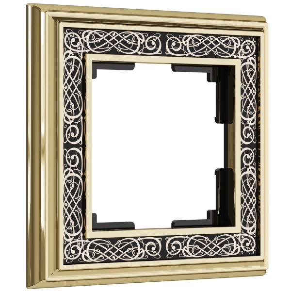 Рамка на 1 пост WL77-Frame-01 Palacio Gracia (золото/черный) - купить в Астане
